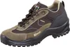 A single brown and beige hiking shoe is shown against a white background. Produktbild-Vorschau