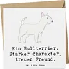 Mr. & Mrs. Panda Grußkarte Bullterrier Freund - Weiß - Produktbild-Vorschau 1