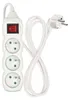 Prodlužovací kabel 1,5 m / 3 zásuvky / s vypínačem / bílý / PVC / 1 mm2 Produktbild-Vorschau