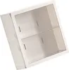 A white display case with two shelves, viewed from a diagonal angle. Podgląd zdjęcia produktu