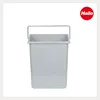 A product shot of a gray trash can with a metal handle. Produktbild-Vorschau