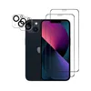A dark blue iPhone is shown with two screen protectors and a camera lens protector laid out next to it. Anteprima dell’immagine prodotto