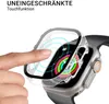 A hand is touching a smartwatch with a protective case on it. Produktbild-Vorschau