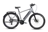 A silver and black electric bicycle is shown against a white background. Produktbild-Vorschau