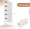 A product image showing a tall, narrow storage cabinet with multiple drawers and a separate drawer insert with dimensions. Produktbild-Vorschau