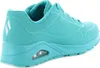 A side view of a turquoise SKECHERS Uno Stand on Air shoe. Voir les images du produit