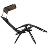 A black reclining garden chair with a brown canopy, shown against a white background. Produktbild-Vorschau