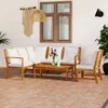 vidaXL 5-tlg. Garten-Lounge-Set mit Auflagen Creme Produktbild-Vorschau 2