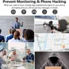 A collage of images illustrating the concept of preventing monitoring and phone hacking, with text overlays and various scenes. Podgląd zdjęcia produktu