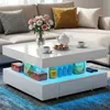 OYAJIA Couchtisch Hochglanz mit LED Beleuchtung & Produktbild-Vorschau 2