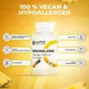 A collage promoting dietary supplements, featuring a product bottle and graphic elements. Produktbild-Vorschau