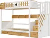 Lit superposé Sweiko, Riche espace de rangement, Cadre en Voir les images du produit 13