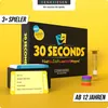 A product shot of a board game box and cards, with game accessories, set against a bright yellow background. Náhled obrázku produktu