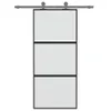 vidaXL Drzwi przesuwne czarne 90x205 cm szkło hartowane i Podgląd zdjęcia produktu 2