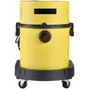 A yellow wet/dry vacuum cleaner with a black base and wheels, shown from the front. Produktbild-Vorschau