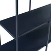 A close-up view of a black metal shelf unit. Náhled obrázku produktu