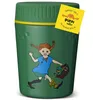 A green thermos with a Pippi Longstocking illustration and a yellow tag. Produktbild-Vorschau