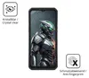 A smartphone with a futuristic robot wallpaper, accompanied by feature icons and text. Anteprima dell’immagine prodotto