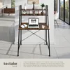 A modern home office setup featuring a compact desk with shelves. Produktbild-Vorschau