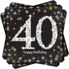 16 tovaglioli 40 Sparkling Celebrations argento e oro - 40° Anteprima dell’immagine prodotto 1
