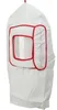 A white sandblasting hood with red trim and a clear window. Produktbild-Vorschau