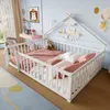 Sweiko lit plat, 140x190 cm, lit d'enfant, barre de maison, Voir les images du produit 1