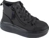 A black high-top sneaker with a platform sole and a side zipper. Produktbild-Vorschau