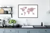 MuchoWow® MuchoWow® Gerahmtes Poster Weltkarte - Rosa - Produktbild-Vorschau 4