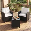 COSTWAY 3-TLG. Polyrattan Gartenmöbel Set, Balkonmöbel mit Produktbild-Vorschau 2