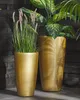 BELIANI Blumentopf Gold Steingemisch Polyresin Glasfaser Produktbild-Vorschau 2