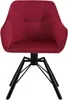 A red upholstered chair with a black metal base, shown from the front against a white background. Produktbild-Vorschau
