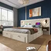 Lit double 180x200cm avec lampe de lecture réglable, lit Voir les images du produit 9