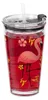Relaxdays Trinkgläser 4er Set, Flamingo-Motiv, Deckel & Produktbild-Vorschau 11