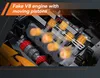 Close-up view of a toy V8 engine with moving pistons, with text overlay describing the feature. Anteprima dell’immagine prodotto