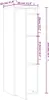 A diagram showing the dimensions of a cabinet. Voir les images du produit