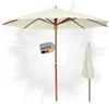 DELUKE® Sonnenschirm aus Holz ANNA Sandweiß | HxB 258x300cm Produktbild-Vorschau 1