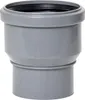 A gray plastic pipe adapter with a black rubber seal. Anteprima dell’immagine prodotto