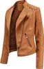 ASKSA Damen Kunstlederjacke Kunstleder Casual Slim Produktbild-Vorschau 2