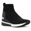 A black sock sneaker with a white sole and black patent leather accents. Anteprima dell’immagine prodotto