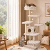 COSTWAY Kraboom, 170 cm hoog, met kattenhol, ligvlak, Productafbeelding-voorbeeld 9