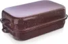 A brown enamel roasting pan with a speckled pattern and handles, shown from a slightly elevated side angle on a white background. Produktbild-Vorschau