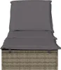 vidaXL Lehátko 1 kus s vankúšom sivé 201x55x62 cm polyratan Náhľad obrázku produktu 5
