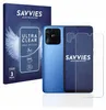 A product shot featuring a phone and its packaging, along with a screen protector. Produktbild-Vorschau