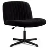 A black office chair with a ribbed design on a white background. Voir les images du produit