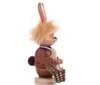 A wooden figurine of a bunny holding a basket, shown in profile against a white background. Produktbild-Vorschau