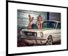 MuchoWow® Gerahmtes Poster Mustang - Auto - Oldtimer - Frau Produktbild-Vorschau 1