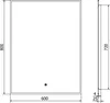 Mexen Erma lustro łazienkowe podświetlane 60 x 80 cm, LED Podgląd zdjęcia produktu 6
