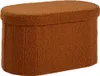 Składana owalna ławka z tkaniny bouclé, 72 x 39 cm, MOKA Podgląd zdjęcia produktu 4