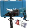 A Makita rotary hammer drill with its case and a set of drill bits. Produktbild-Vorschau