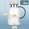 Vilde | Glaskaraffe mit Deckel - Wasserkrug 1,5L - Karaffe Produktbild-Vorschau 6